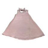 Illiana Einfarbiges, rosa ärmelloses Kleid mit Schleife und Applikationen für Mädchen
