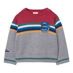 BOBOLI maglia girocollo tinta unita con fantasia a righe Grigio per Neonato 309024 GRIGIO BOBOLI 