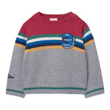 BOBOLI maglia girocollo tinta unita con fantasia a righe Grigio per Neonato 309024 GRIGIO BOBOLI 