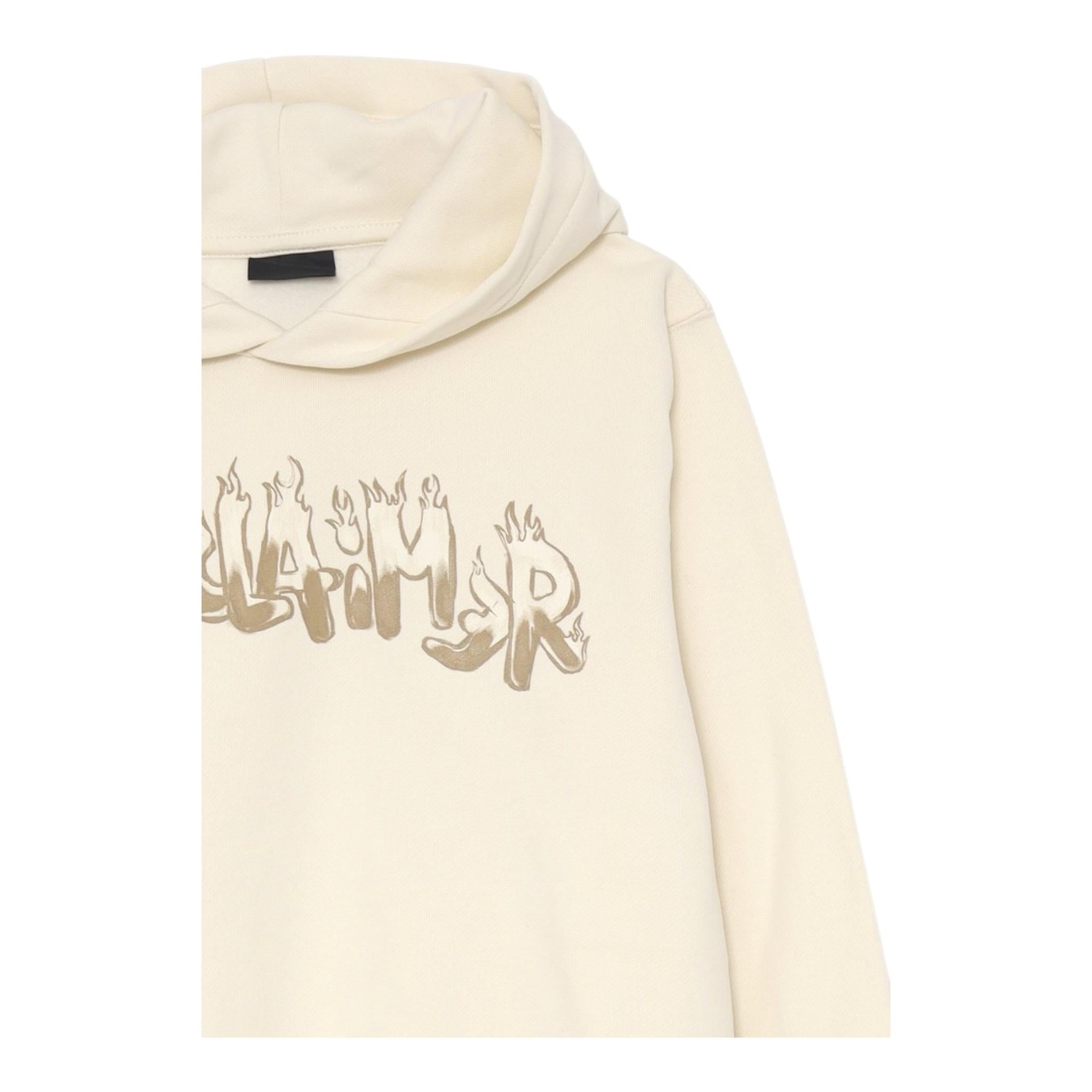 DISCLAIMER felpa tinta unita con cappuccio e stampa Panna per Bambino 24IDK58223 PANNA DISCLAIMER 