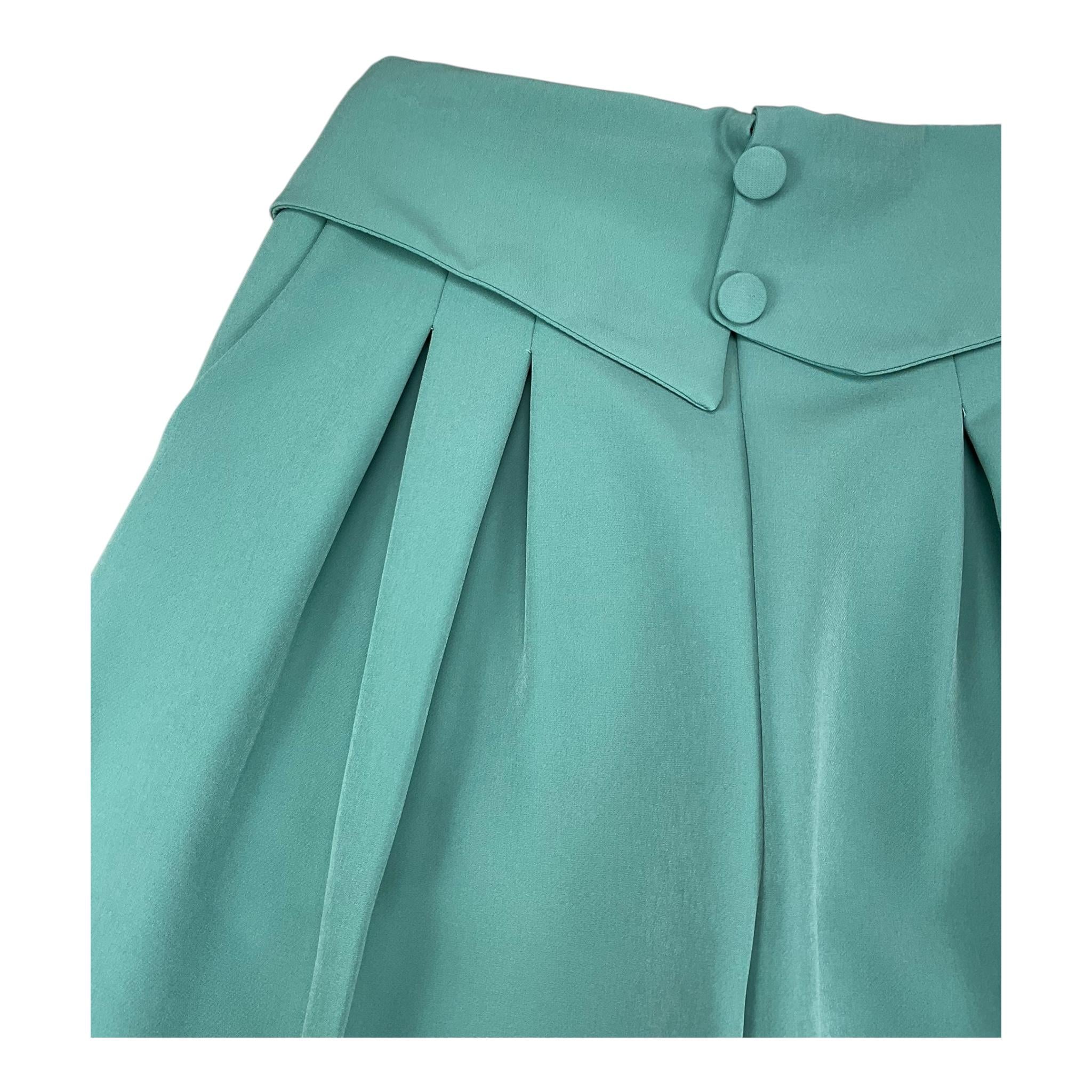 NAIDA pantalone tinta unita modello palazzo Verde per Bambina NAPA278 VERDE NAIDA 