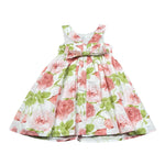 Magil Abito Tinta Unita con Fantasia Fiori per Bambina FN20158 BIANCO MAGIL 