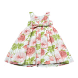 Magil Abito Tinta Unita con Fantasia Fiori per Bambina FN20158 BIANCO MAGIL 