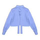 Vicolo Uni Shirt Mod Crop mit Streifenmuster Hellblau für Mädchen
