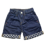 Cesare Paciotti Einfarbige Denim-Bermudashorts mit elastischem Bund Blau für Neugeborene