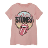 Name.It Einfarbiges T-Shirt mit Rundhalsausschnitt und Kontrastdruck in Rosa für Mädchen