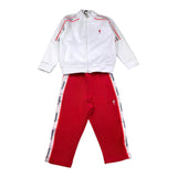 Cesare Paciotti Zweifarbige Sweatshirt-Hose mit Reißverschluss in Weiß/Rot für Jungen