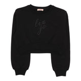 LIU JO felpa modello crop tinta unita con stampa Nero per Bambina GF4092XXX NERO LIU JO 