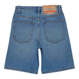 Diesel Bermuda Denim Einfarbig Verstellbare Taille Hellblau Für Jungen