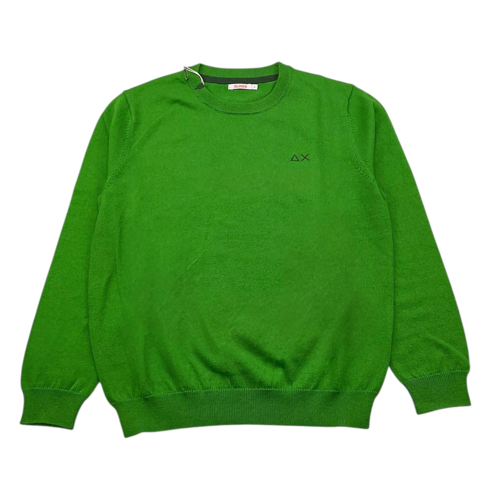 SUN68 maglia girocollo tinta unita Verde per Bambino K44301 VERDE SUN68 