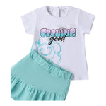 Sarabanda Completo 2 Pezzi T-Shirt-Short  per Neonata 0B253X BIANCO/VERDE ACQUA SARABANDA 