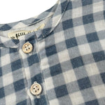 Petit Indi T-Shirt Bicolore con Fantasia A Quadri per Neonato SS25B2833 BIANCO/BLU PETIT INDI 