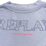 Replay Felpa Girocollo Tinta Unita con Stampa per Bambina SG2125 AZZURRO REPLAY 