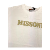 Missoni – Einfarbiges T-Shirt mit Rundhalsausschnitt und weißem Logo-Print für Mädchen