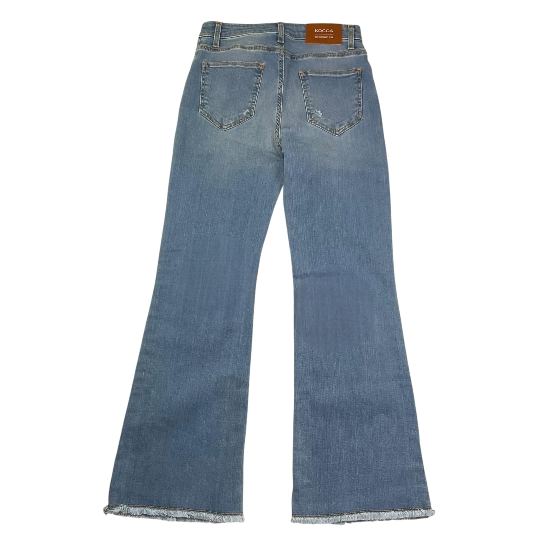 Kocca Jeans Tinta Unita Modello Zampa per Bambina OKIKA AZZURRO Kocca 