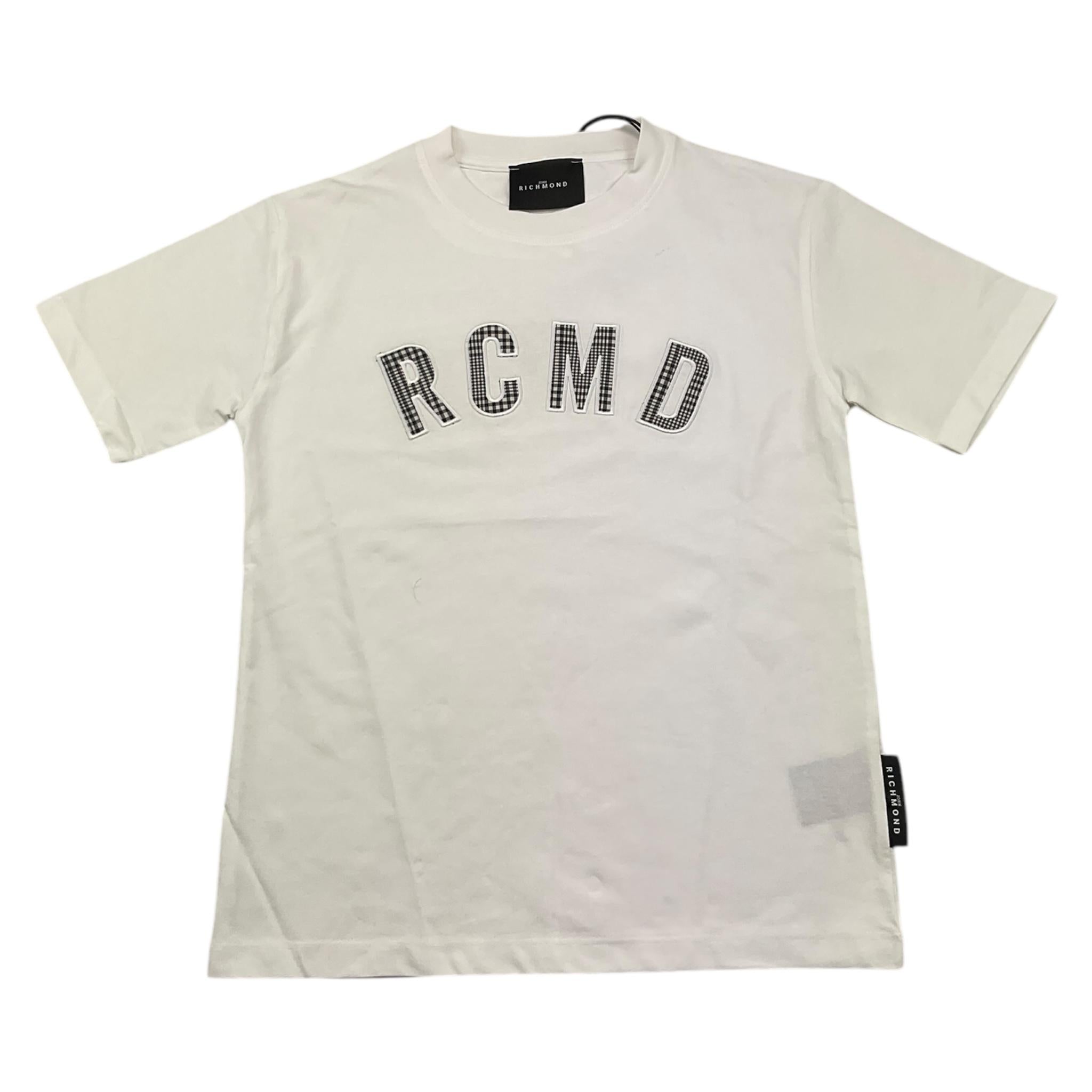 JOHN RICHMOND t-shirt girocollo tinta unita con stampa in contrasto Bianco per Bambino RBA25127TS BIANCO JOHN RICHMOND 