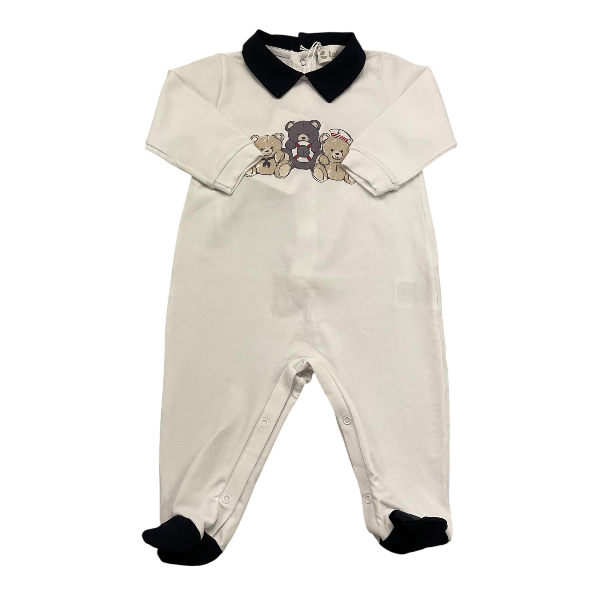 Lalalu' Tutina Manica Lunga Tinta Unita con Stampa per Neonato TJL7P BIANCO LALALU' 