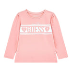 GUESS shirt girocollo tinta unita con logo Rosa per Bambina K4YI24K6YW4 ROSA GUESS 