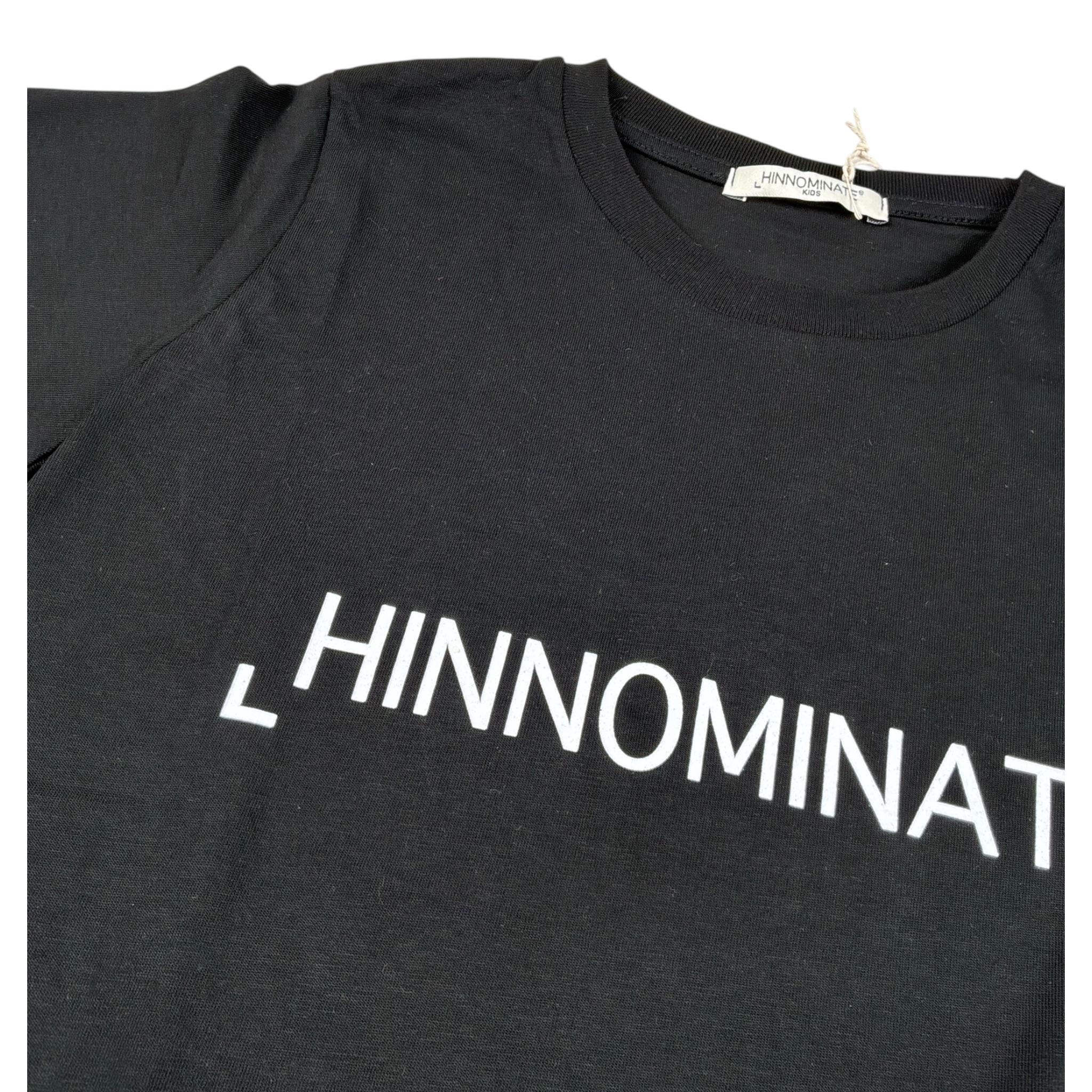 Hinnominate Abito Mezza Manica tinta unita con Stampa Nero per Bambina 3646V0159 NERO HINNOMINATE 