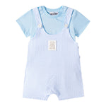 Moschino Completo 2 Pezzi T-Shirt-Salopette per Neonato MUG01I AZZURRO MOSCHINO 