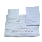 Le Bebe' Lenzuola Set 3 Pezzi Tinta Unita con Stampa per Neonato LBB5284 BIANCO LE BEBE' 