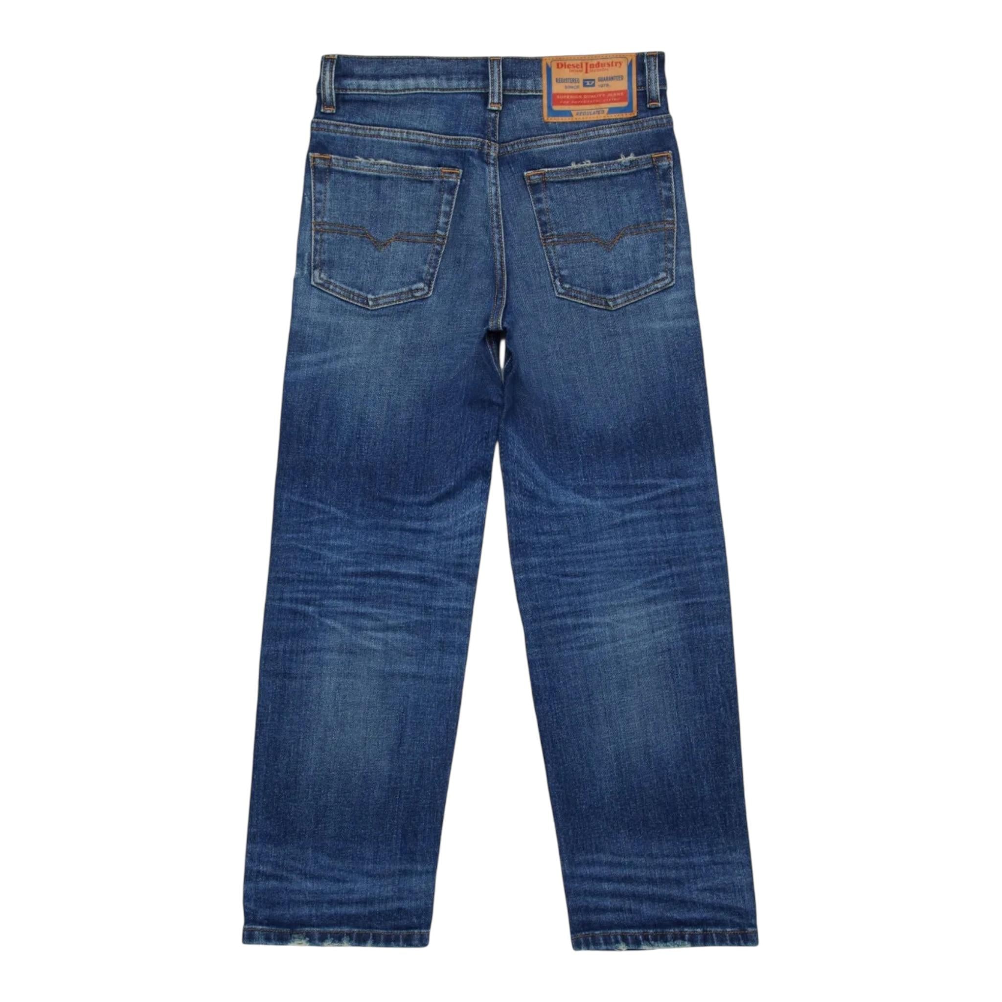 Diesel Jeans Tinta Unita Modello Palazzo per Bambina J01923XX BLU DIESEL 