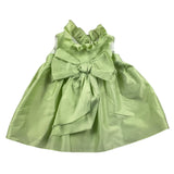 Little Bear Einfarbiges ärmelloses Kleid mit grüner Schleife für Baby Mädchen