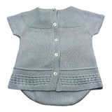 Valentina Bebes 2 Stück Set T-Shirt-Höschen Einfarbig Gestrickt Blau Für Neugeborene