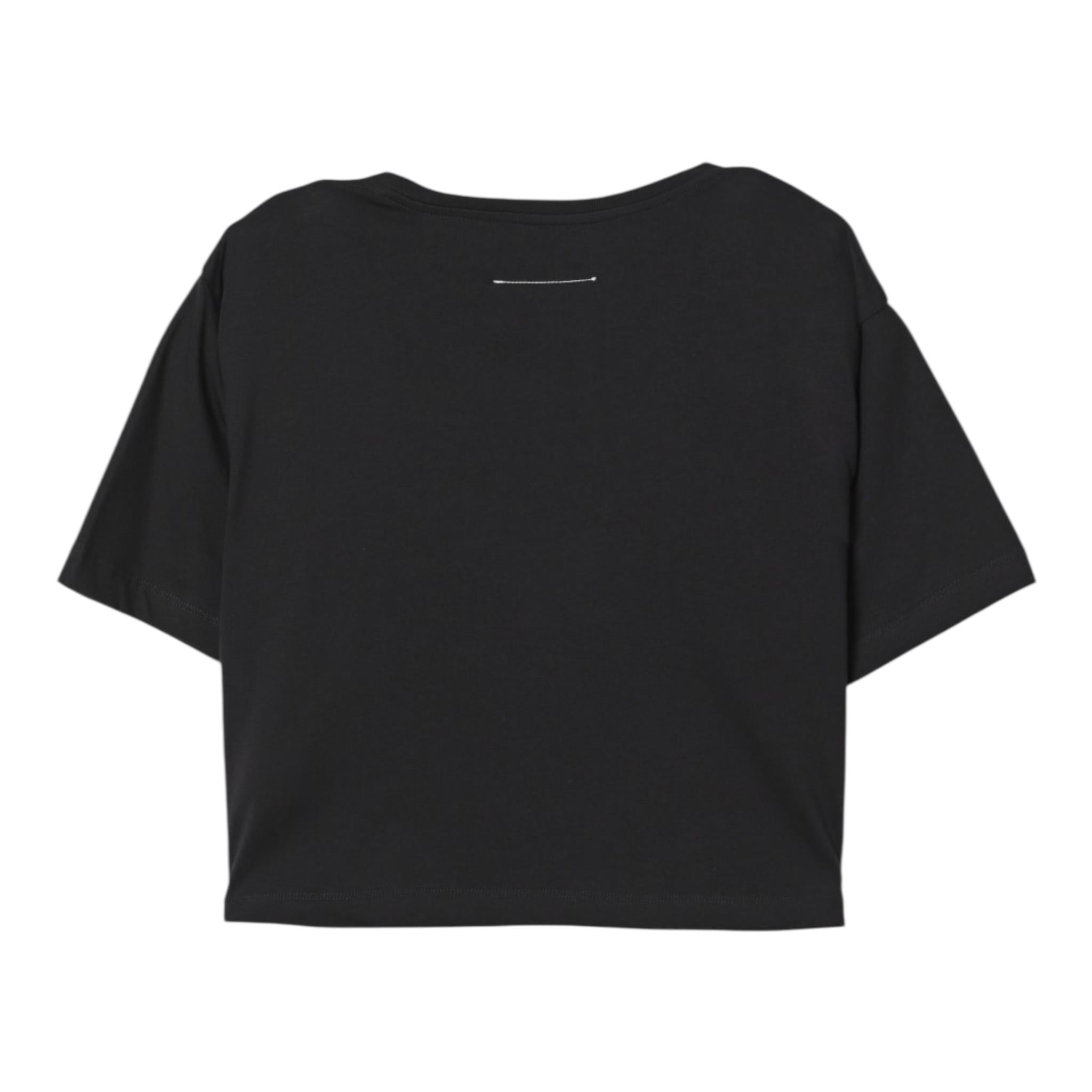 Maison Margiela T-Shirt Girocollo Tinta Unita con Stampa per Bambina M60806M NERO MAISON MARGIELA 