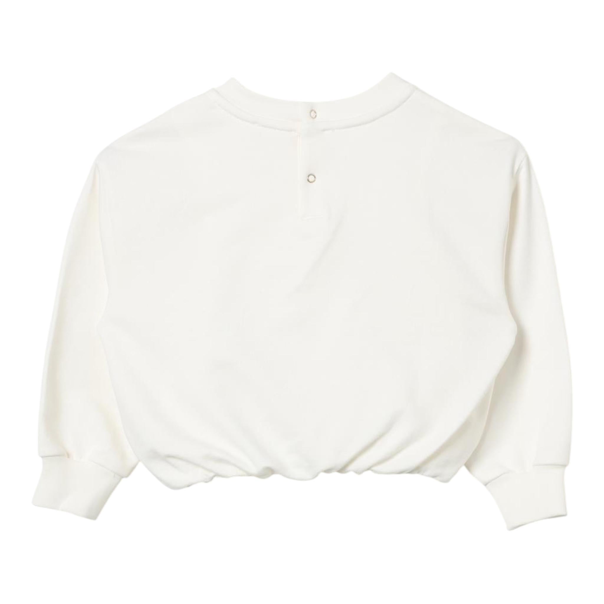 ELISABETTA FRANCHI felpa chiusa girocollo tinta unita con ricamo logo Panna per Neonata EGFE046X PANNA ELISABETTA FRANCHI 