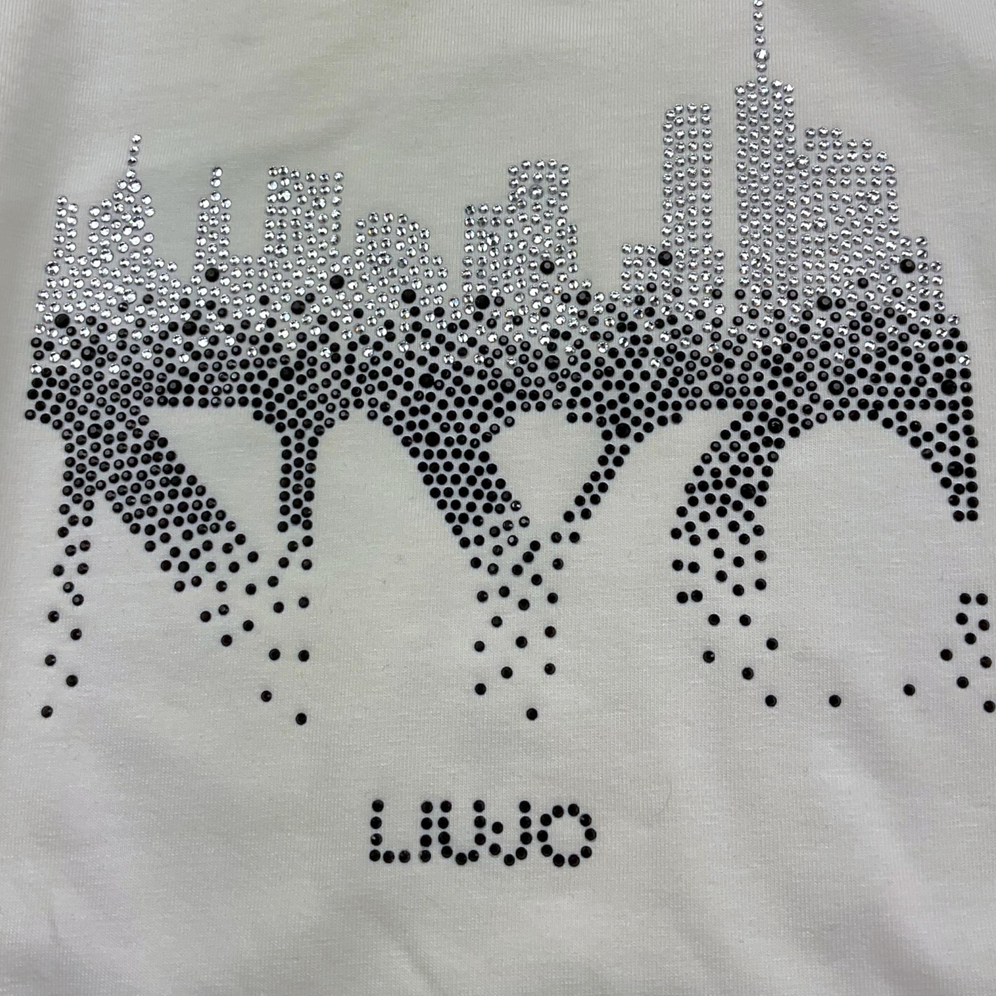 LIU JO shirt girocollo tinta unita con stampa Bianco per Bambina GF4156 BIANCO LIU JO 