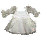 Minimal Langarm Transparentes Kleid Einfarbig Creme Für Baby Mädchen