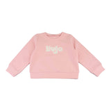 LIU JO felpa chiusa girocollo tinta unita con stampa logo Rosa per Bambina KF4060X ROSA LIU JO 
