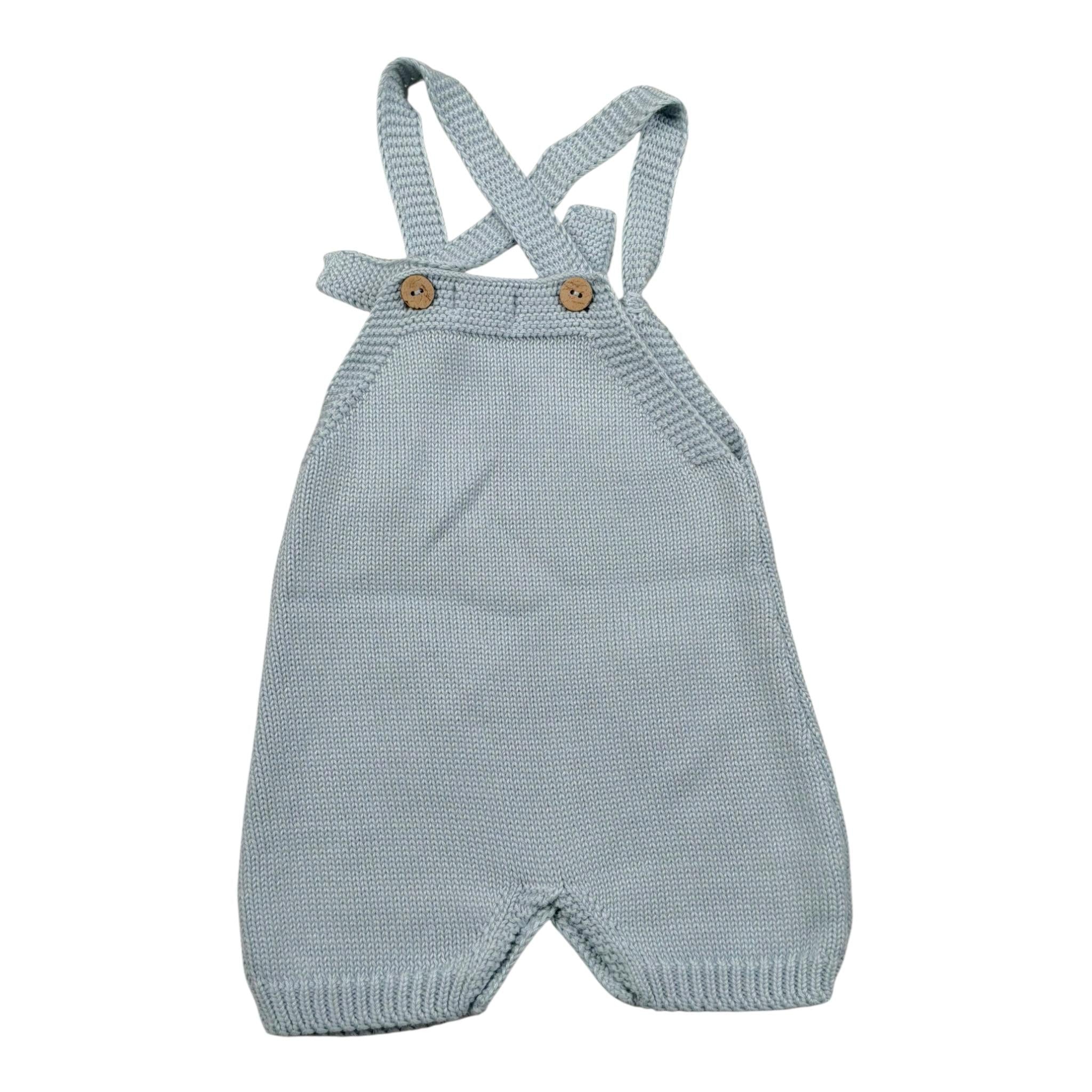 Pangasa Salopette Tinta Unita In Maglia per Neonata SALOPPP AZZURRO PANGASA 