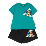 Barrow Kids 2-teiliges Set T-Shirt-Bermuda zweifarbig grün/schwarz für Neugeborene