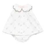 Elisabetta Franchi Completo 2 Pezzi Camicia-Coulotte Tubta Unita con Stampa per Neonata ENCD096 BIANCO ELISABETTA FRANCHI 