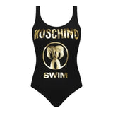 Moschino Costume Intero Tinta Unita con Stampa per Bambina A7123 NERO MOSCHINO 