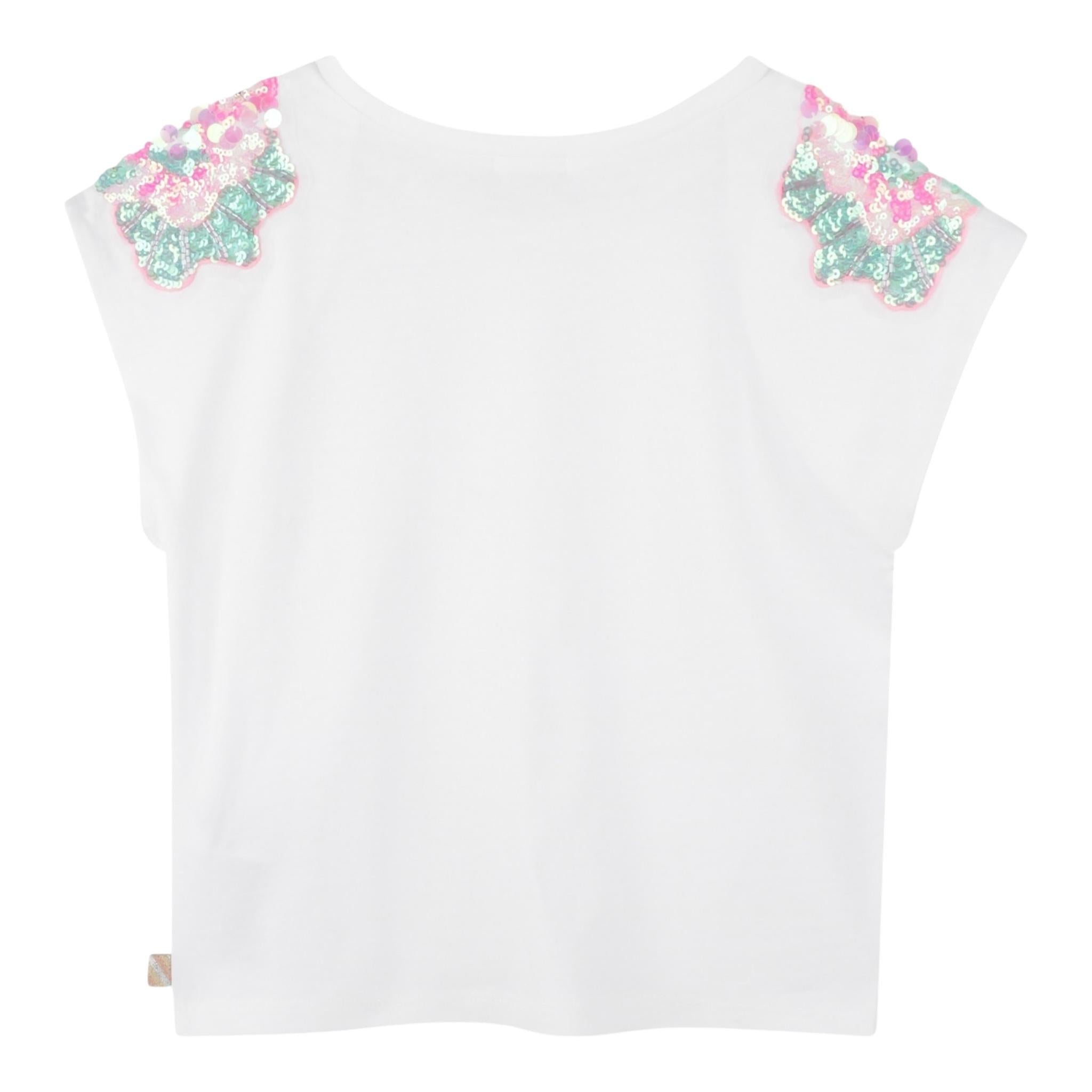 Billieblush Canotta Tinta Unita con Paillettes per Bambina U20994 BIANCO BillIEBLUSH 