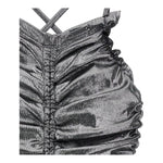 Monnalisa Abito Tinta Unita con Arriccio per Bambina 41E902 ARGENTO MONNALISA 