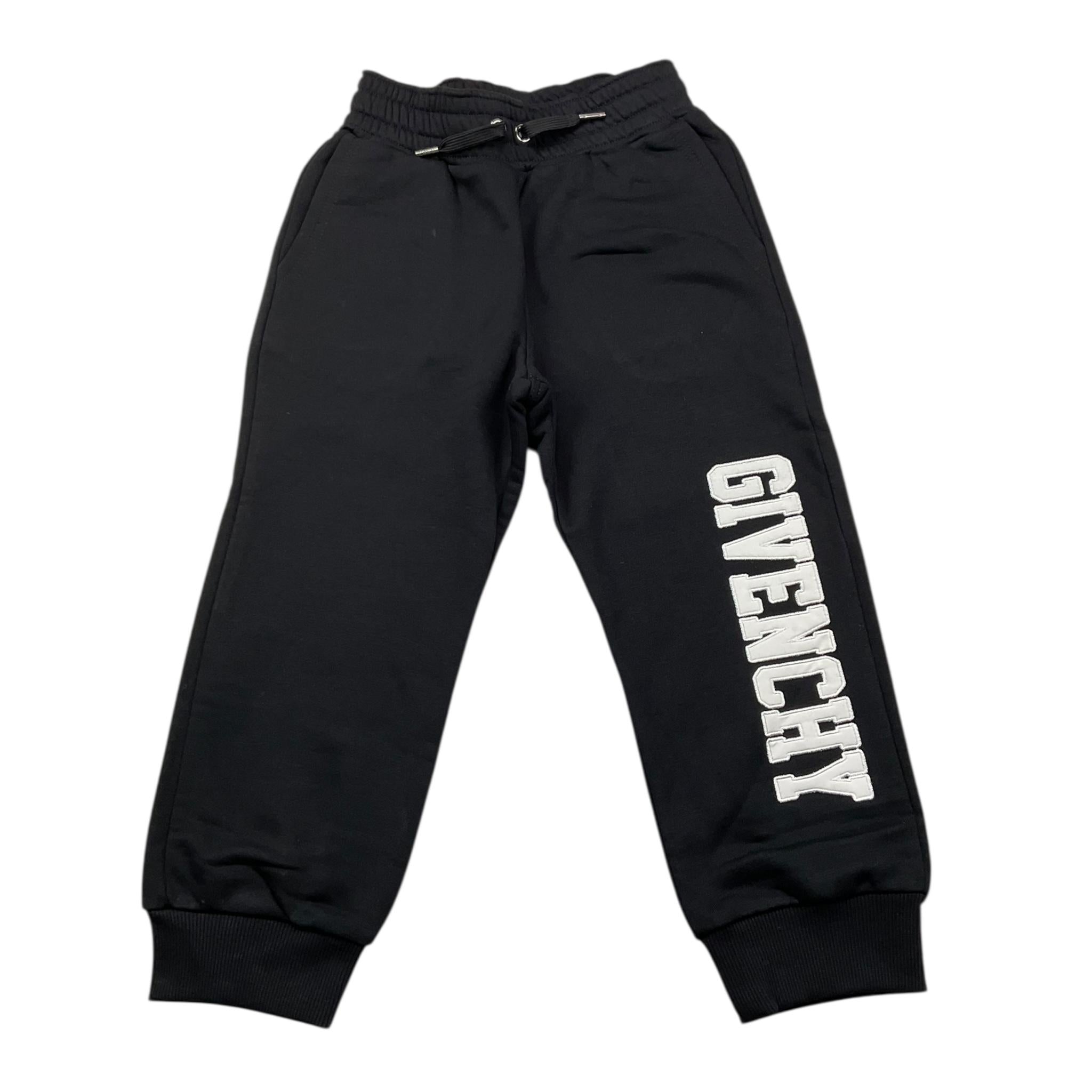 GIVENCHY pantalone tuta tinta unita con logo Nero per Bambino H24234 NERO GIVENCHY 
