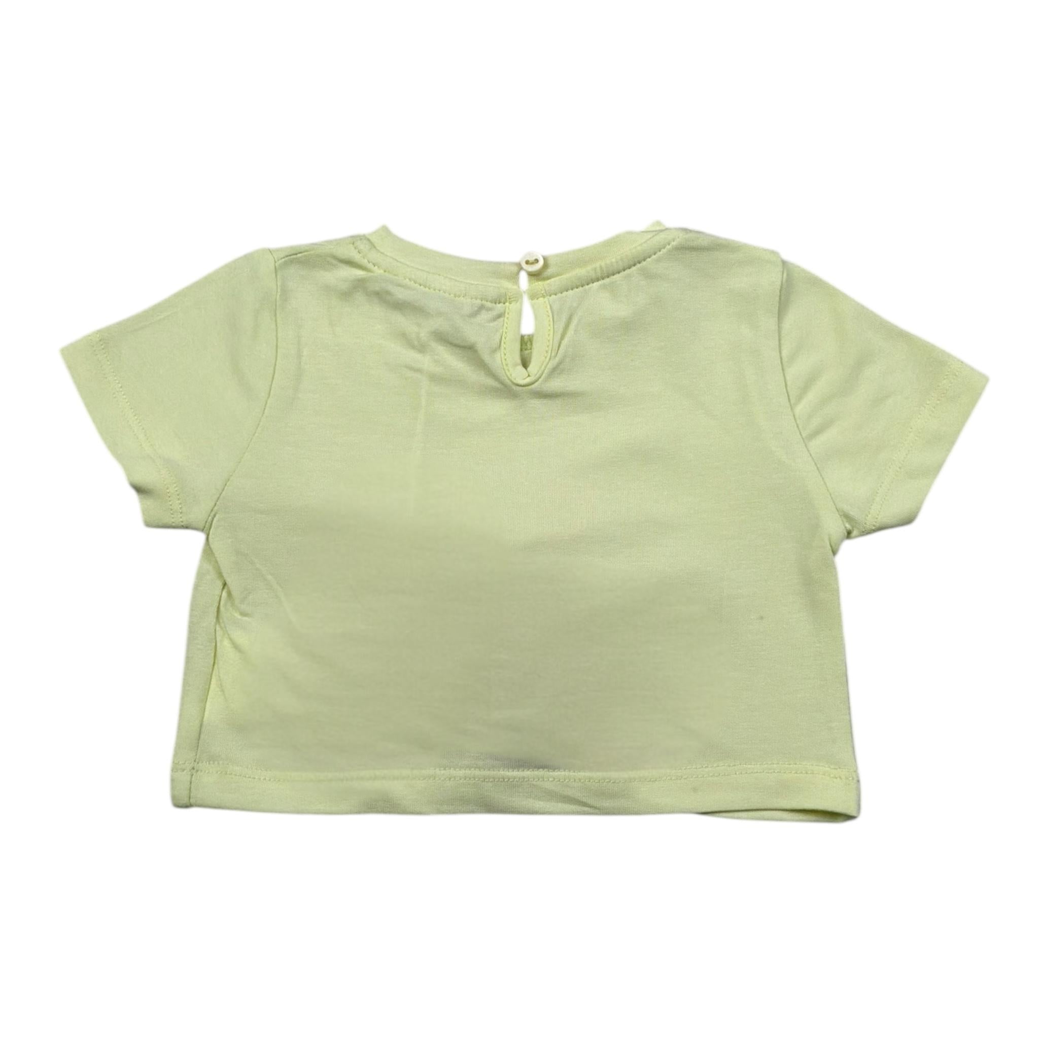 M+E' T-Shirt Girocollo Tinta Unita con Fiocco per Bambina UE1747 GIALLO M+E' 