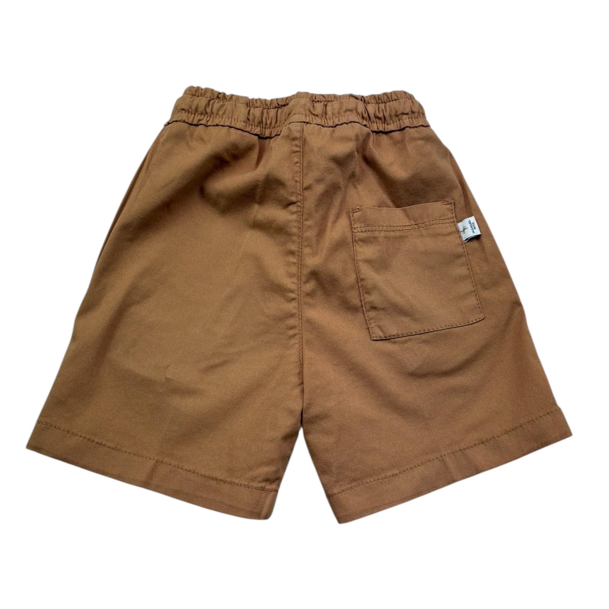 Manuel Ritz Bermuda Tinta Unita con Elastico In Vita per Neonato MR3017 MARRONE MANUEL RITZ 