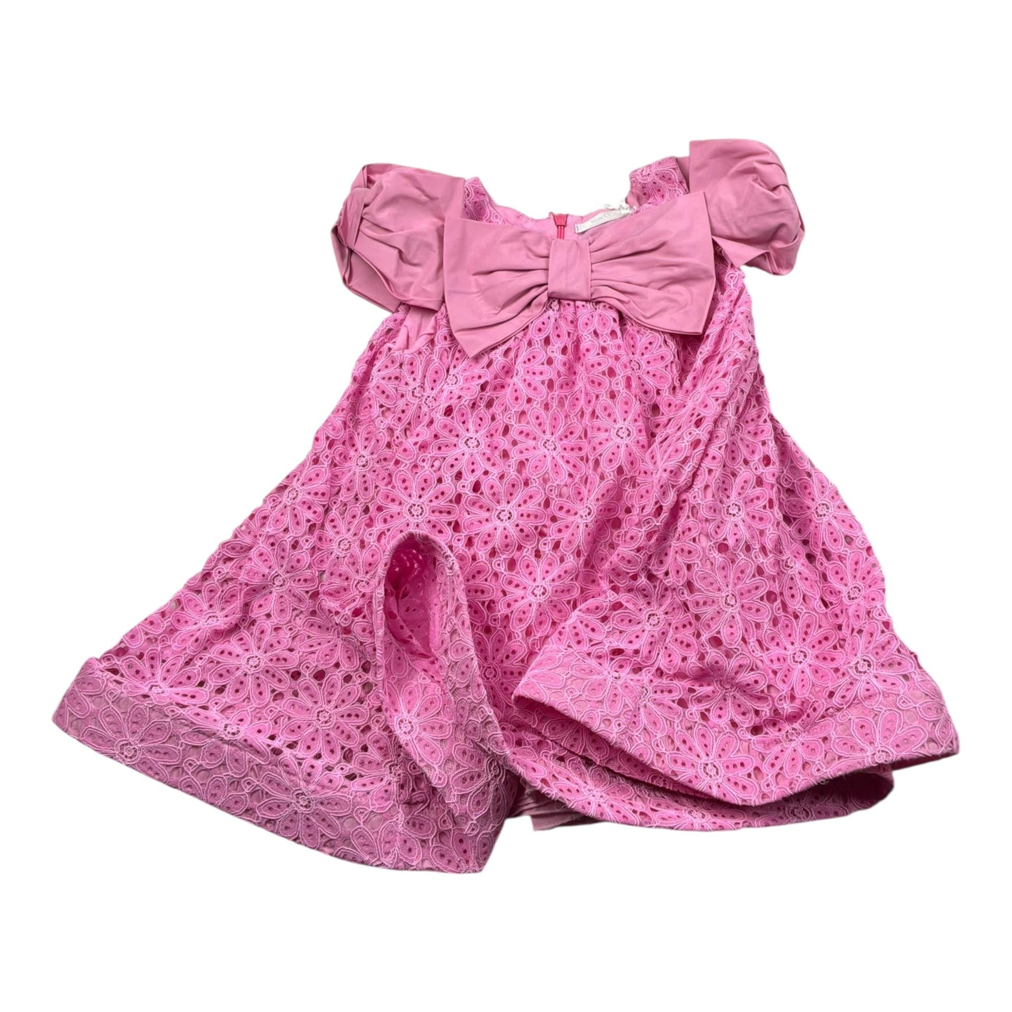 Miss Grant Abito tinta unita Traforato Rosa per Bambina MG1268J ROSA MISS GRANT 