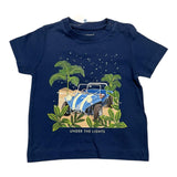 Mayoral T-Shirt Rundhals Einfarbig mit Kontrastdruck Blau für Neugeborene