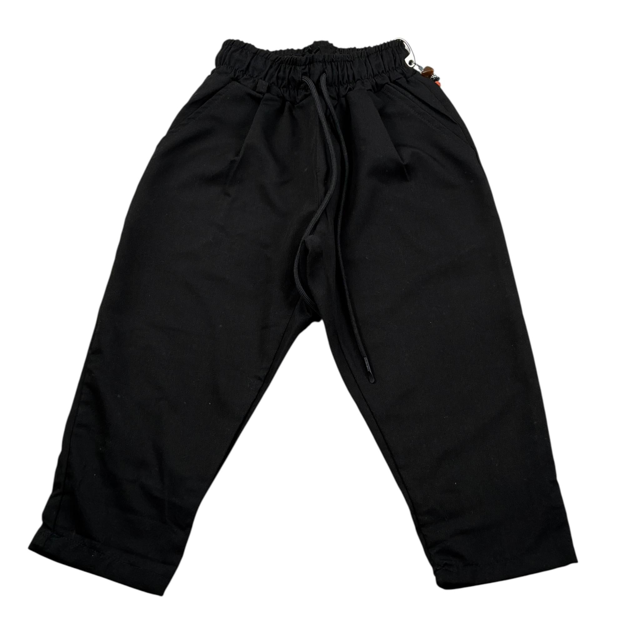 A.G.Milano Pantalone tinta unita con Elastico In Vita Nero per Bambino 00819 NERO A.G.MILANO 