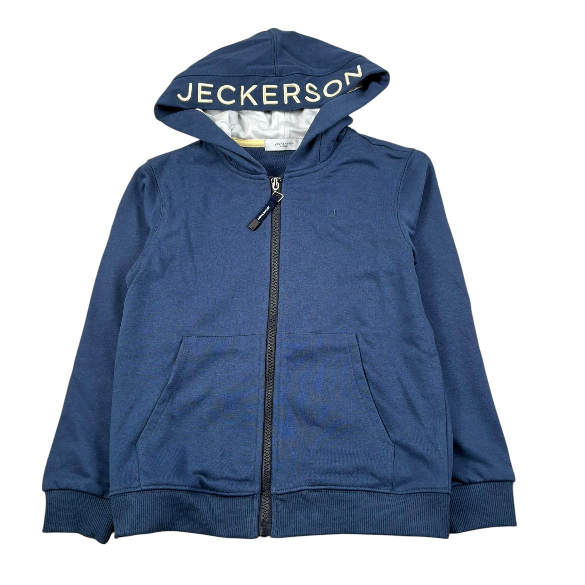 Jeckerson Felpa con Zip E Cappuccio Tinta Unita per Bambino JB4100 BLU JECKERSON 