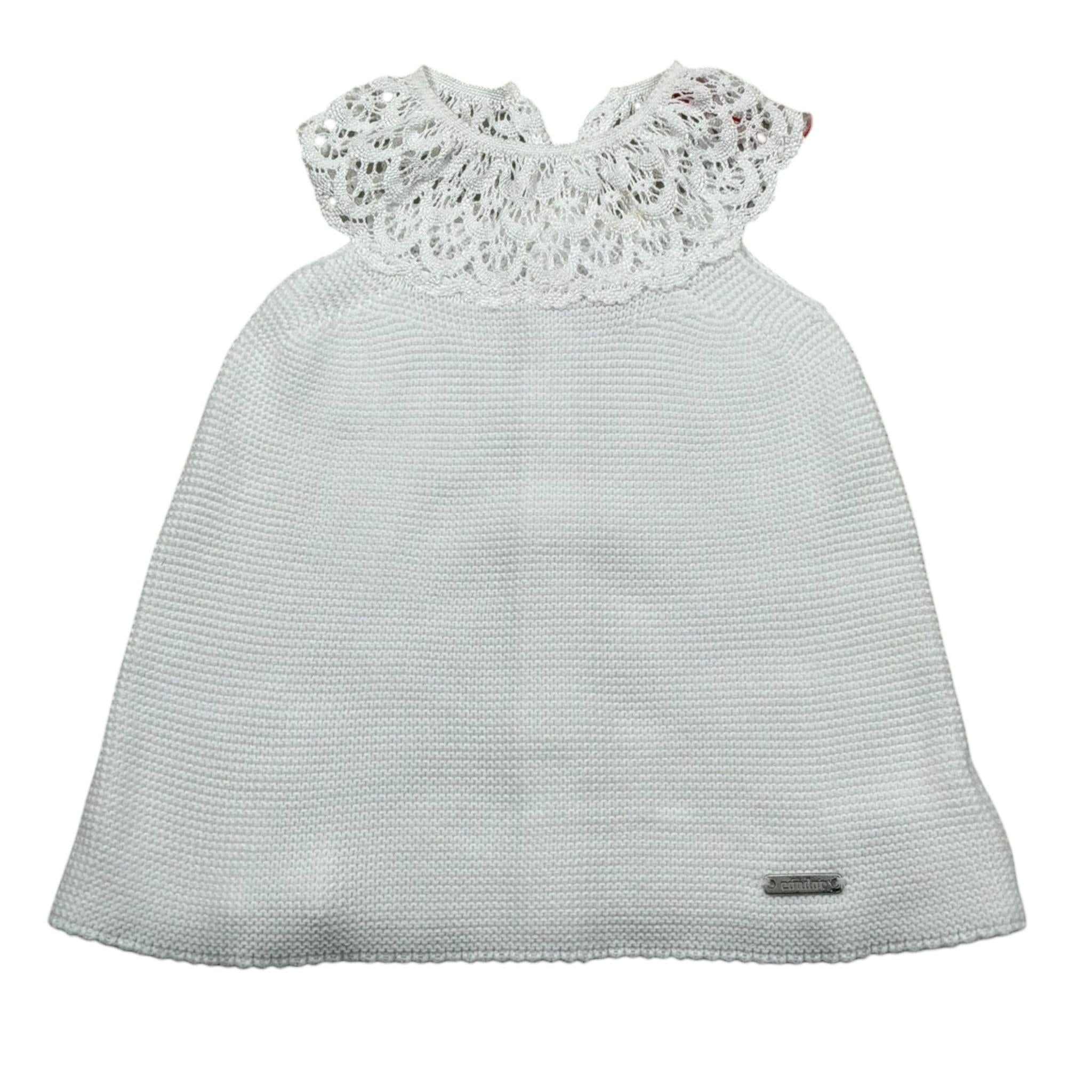 Cnd Abito Giromanica Tinta Unita per Neonata 901227 BIANCO CND 