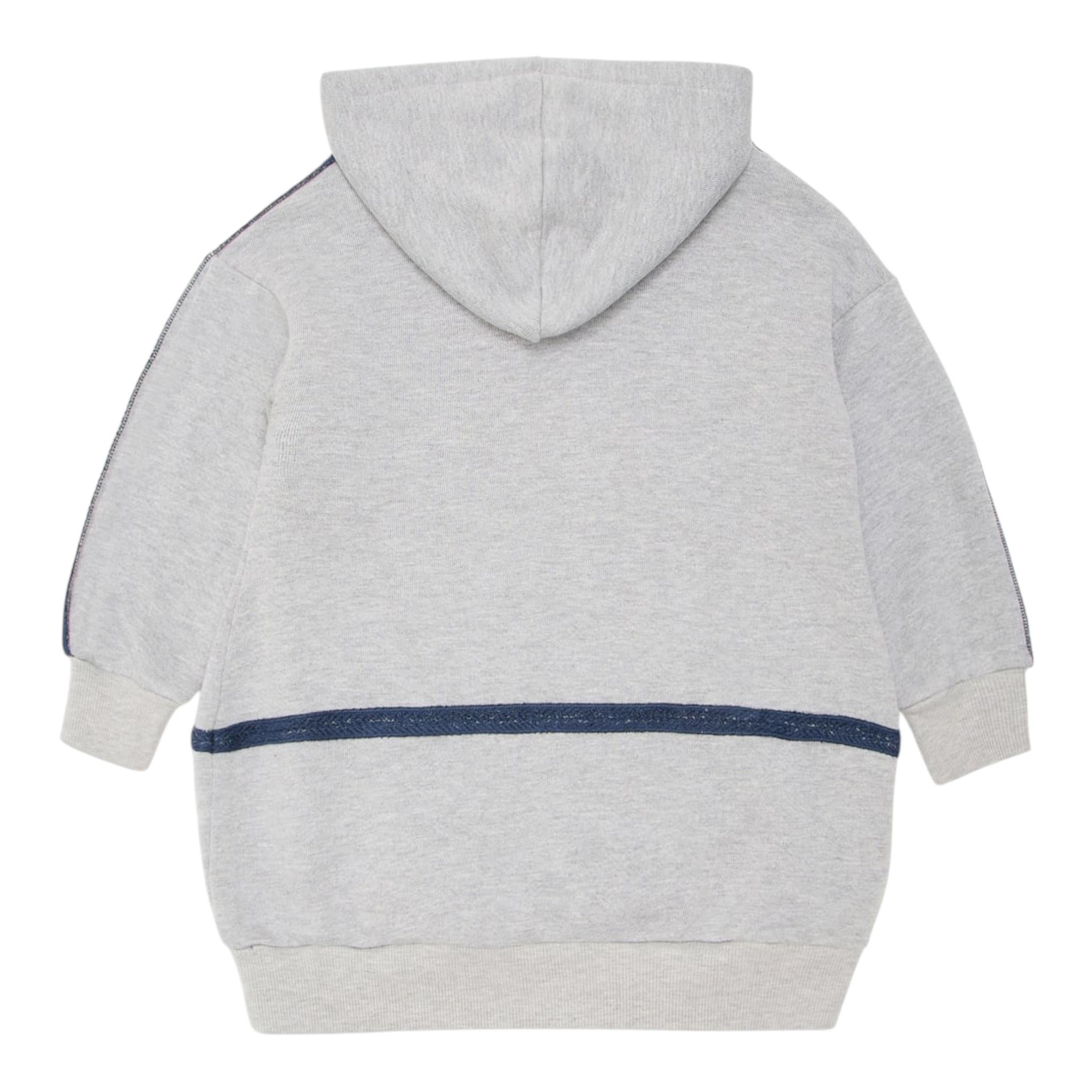 EMPORIO ARMANI abito felpa tinta unita con cappuccio e stampa Grigio per Bambina 6D3A06 GRIGIO EMPORIO ARMANI 