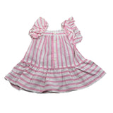 Aletta Abito Giromanica Fantasia A Righe Bianco/Rosa per Neonata R22607 BIANCO/ROSA ALETTA 