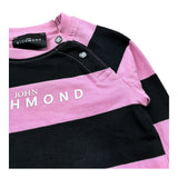 John Richmond T-Shirt Fantasia A Righe Bicolore per Neonata RIP26054TS NERO/ROSA JOHN RICHMOND 